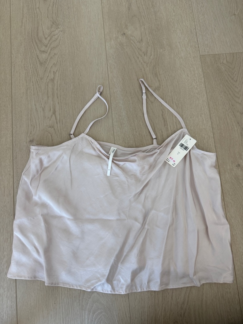 Anthropologie Pale Blush Satin Camisole with Adjustable Straps